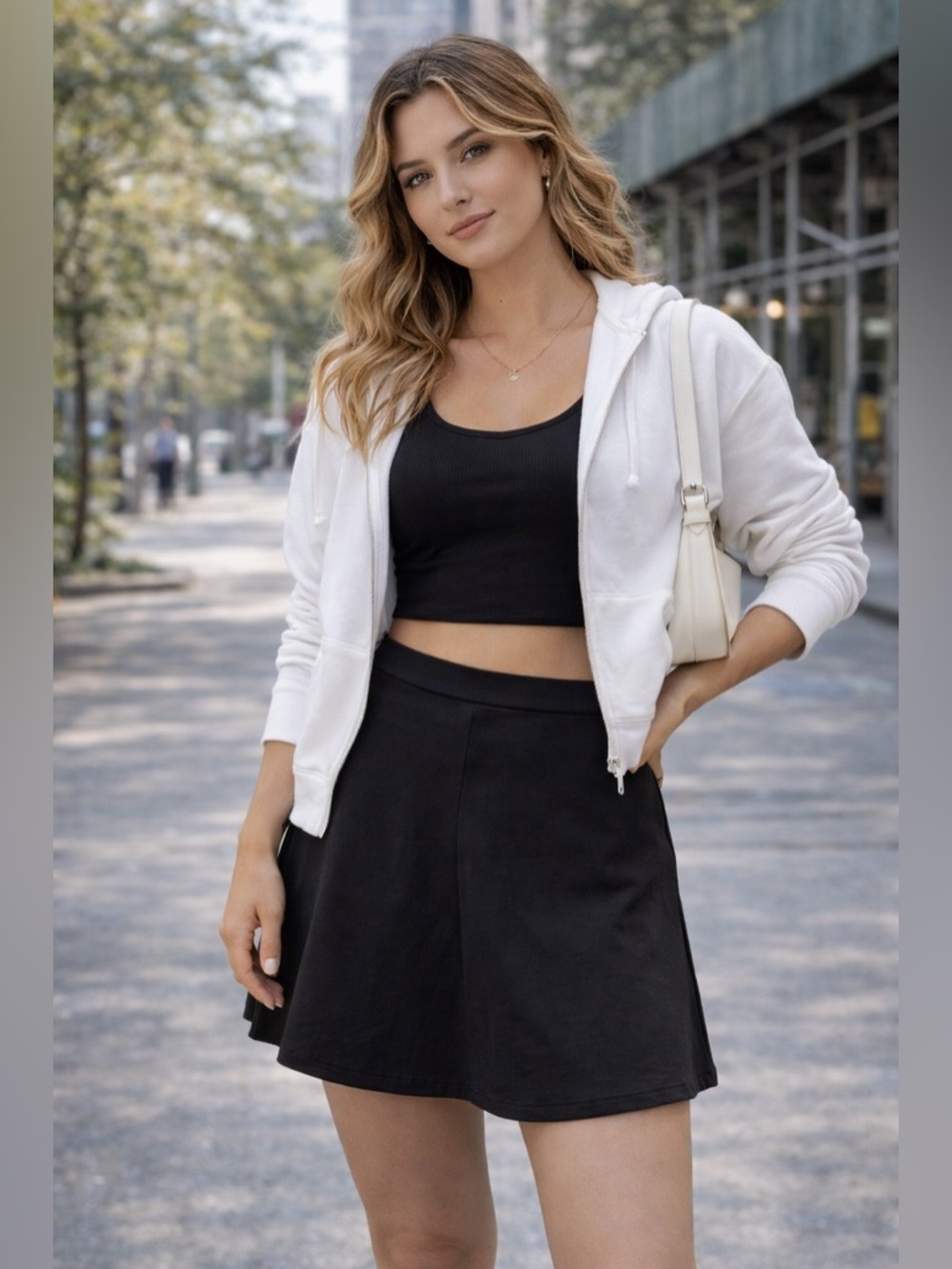 Bo+Tee Black Active Skort Mini Skirt Tennis Style Size M NWT